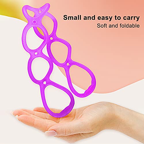 7 Ring Stretch Resistance Exercise Band, Workout Bands Yoga Stretching for Home Fitness, Foot, Leg and Arm Exerciser Stretch Band, Center Workout Walking Exercise - color: Purple