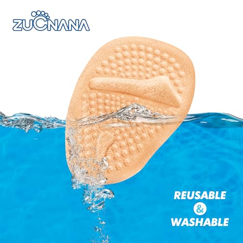 ZUCNANA Metatarsal Pads | 2 Pairs High Heel Inserts | Soft Gel Shoe Inserts for Women | Reusable Ball of Foot Cushions for Women Foot Pain Relief and Comfort | One Size Fits Any (Golden) - color: Golden