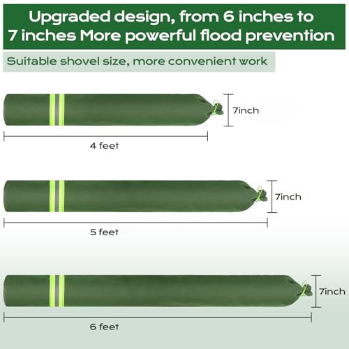 Sand Bags for Flooding,8Pcs Flood Prevention Sandbags,Thickened Long Canvas with Elastic Band, Reusable Flood Barriers for Indoor and Outdoor Garage 5'X 7" - size: 5'X 7" 8 Pack