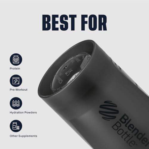 BlenderBottle Classic V2 Shaker Bottle Perfect for Protein Shakes and Pre Workout, 28-Ounce, Black - color: Black, size: 28 Ounces