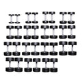REP Fitness Urethane Coated Round Dumbbells, 5 to 100 lbs, Singles or Pairs, With or Without Rack, Steel Core, Rubber Encased, Chrome Handles, Professional Weights for Home Gym Strength Training - style: 5-75 lb set