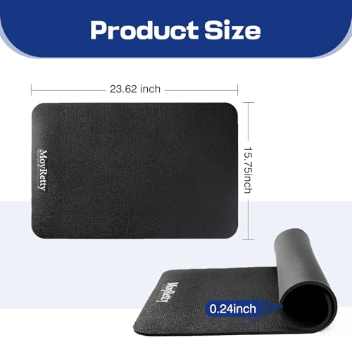 MoyRetty Non-Slip Workout Mat for Under Desk Elliptical(23.62x15.75 inches), Ellipse Leg Exerciser Machine Mat, Suitable for Electric Seated Foot Pedal Exerciser, Stability and Floor Protection