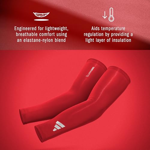 adidas Climacool Compression Arm Sleeves - color: True Red, size: Youth