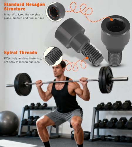 Replacement Hex Bolts Perfectly Fits for Dumbbell Bars, Olympic Bars, Curl Bars & Tricep Bars
