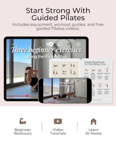 Pilates Kit for Women – Home Pilates Equipment Set with Ring, Ball & Resistance Bands | Pilates Starter Kit with Accessories in Gift Box - color: Cocoa, style: Core Kit - 10PC