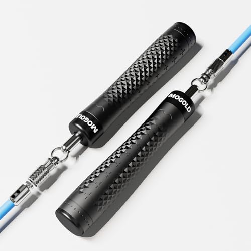Weighted Jump Rope Set - 1/4LB & 1/2LB Heavy Speed Rope with Quick-Release Handles, 3 PVC Cables (9.8FT), Anti-Slip Grip for Boxing, Cross Training & Home Workout, Includes Carry Case - color: Black
