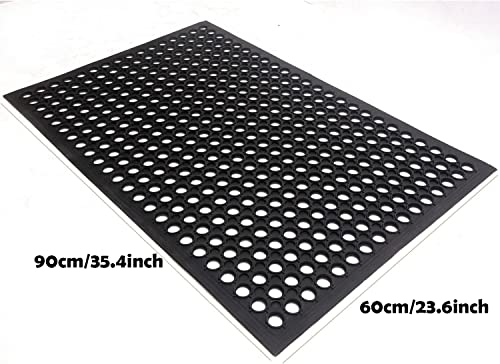 Uniboho Outdoor Rubber Floor Mats Anti Slip Commercial Resturant Kitchen Mat Rubber Drainage Mat 35x24 Inch Heavy Duty Door Mat for Garage Garden Indoor Outside Industral Pool Entrance Bar Wet Area - size: 35x24 inches