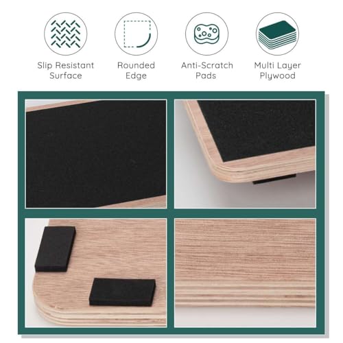 Wooden Wobble Board for Adults - Anti-Slip Balance Board for Stand-Desk Core Strength Therapy - color: Advanced