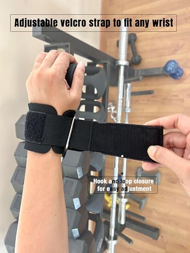 Roam & Wrap -Premium Weight Lifting Hooks for Deadlifts, Pull-Ups & Shrugs – Thick Neoprene Padding, Non-Slip Grip, Heavy Duty Wrist Support + Free 50ml Liquid Chalk - color: Black