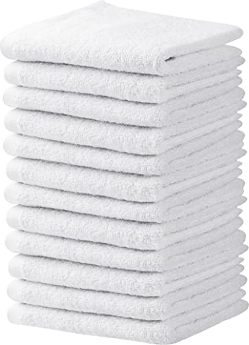 Towel and Linen Mart White Salon Towels, Pack of 12 (Not Bleach Proof, 16 x 27 Inches) Highly Absorbent Towels for Hand, Salon, Gym, Beauty, Spa, and Home Hair Care (White) - color: White