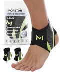 2-Pack Ankle Brace for Men & Women,Adjustable Lace up Ankles Sock,Basketball Ankle Stabilizer with Straps,Orthopedic Compression Sleeve for Plantar Fasciitis Relief,Tendonitis,Sprained (Green) - color: Green