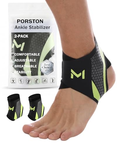 2-Pack Ankle Brace for Men & Women,Adjustable Lace up Ankles Sock,Basketball Ankle Stabilizer with Straps,Orthopedic Compression Sleeve for Plantar Fasciitis Relief,Tendonitis,Sprained (Green) - color: Green