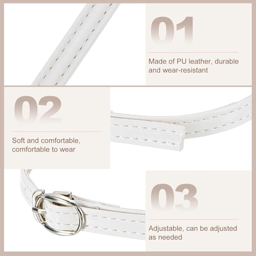 uxcell Replacement Ankle Strap for Heels Detachable Shoe Straps PU Leather Shoe Band - color: Piano White