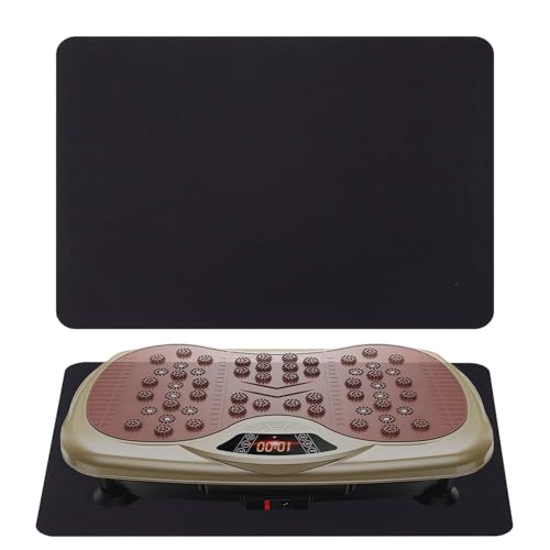 Non-Slip Anti Vibration Mat for Vibration Plate Machine, Noise Reducing Floor & Carpet Protector Pad, Shock Absorbing Vibration Pad Exercise Accessory for Most Vibration Platform Machines (Black, Only Mat)