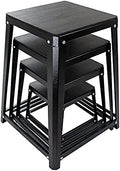 Plyometric Platform Box, Plyometric Box Jump Set For Home Gym Training, Conditioning, Strength Training - color: Set of 4 Black