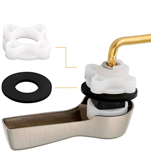 Hibbent Universal Metal Front Mount Toilet Handle Replacement Kit | Brushed Nickel Solid Brass Toilet Flush Tank Lever, Stainless Steel Flapper Chains for Most Toilet Tanks - color: Brushed Nickel, style: Upgraded Front Mount