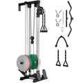 Wall Mount Cable Station, WM1 Cable Crossover Machine with 17 Positions, High and Low Cable Crossover Machine with Removable Footplate for Garage Home Gym - style: 120LBS Colored Home Gym Package BK