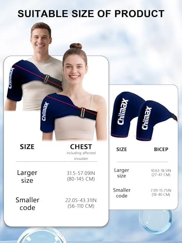 Shoulder Ice Pack Rotator Cuff & Arm Cold Therapy Wrap, Reusable Hot and Cold Gel Brace Sleeve for Shoulder Injuries, Surgery Recovery, Pain Relief for Men & Women (Large Blue) - color: Large Blue