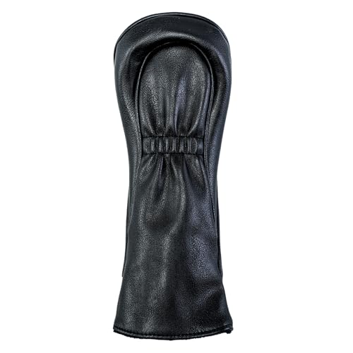 Golf Club Covers – Blackout Leather Driver Headcover, Fairway Wood, 3 Wood, Hybrid, Fits Mallet Blade Putter Head Covers Alignment Stick Cover - size: 3 WOOD
