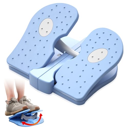 Mini Stepper Trainer, Reinforced Nylon Foot Stepper Exercise Machine Quiet Stair Stepper Foldable Leg Exerciser Peddle for Home Office - color: Blue