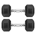 Hex Dumbbells Rubber Coated Cast Iron Hex Black Dumbbell Free Weights for Exercises - style: 15 Pounds / Pair