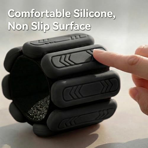 Wrist & Ankle Weights for Women Men, 1lb/2lb/4lb Set of 2 - Adjustable Wearable Weighted Bands, Waterproof Silicone Arm & Leg Weights for Pilates, Yoga, Walking, Dance, Home Workout & Gym - color: Black, size: 2lb each weight (4lbs Pair)
