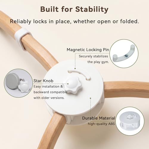 Folding Connector Kit Compatible with Lovevery Play Gym, Portable Storage Upgrade Kit Keeps Gym Secure and Space Clear (Fits Old Versions-Pre Feb 2024)