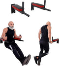 Wall-Mounted Dip Station, Heavy Duty Exercise Bar with 4 Padded Handles