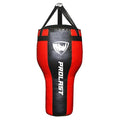 Angle Heavy Punching Bag for Adults, Hook and Uppercut, Boxing, MMA, Martial Arts, Muay Thai, 65 lbs, Rhino Logo - color: Black / Red, style: Filled