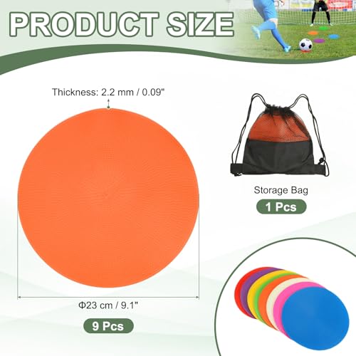 Spot Markers, Poly Spot Marker for Agility Training Floor Dots Non Slip Flat Field Cones - color: Orange, size: 23 cm/9.1inch
