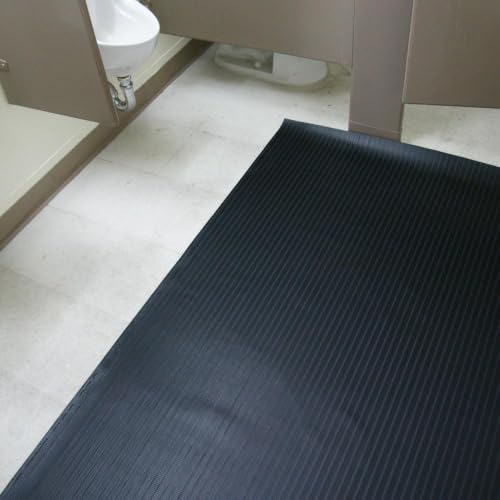 Rubber-Cal Composite Rib Corrugated Rubber Mat, 1/8" x 3ft x 10ft Roll - size: 120"L x 36"W x 0.13"Th