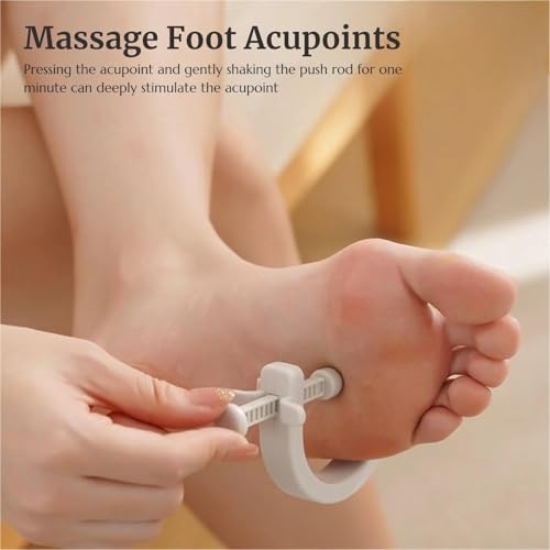 Adjustable Acupressure Massage Tool with Fixed Clip, Pressure Point Massager for Pain Relief, Feet, Hands, and Ears, 1 Gray