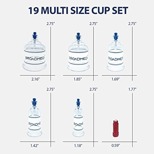Premium Cupping Therapy 19 Cups Set, Including Pump Handle, Extension Tube, Massage Sticks, Made in Korea - size: 19 Cups