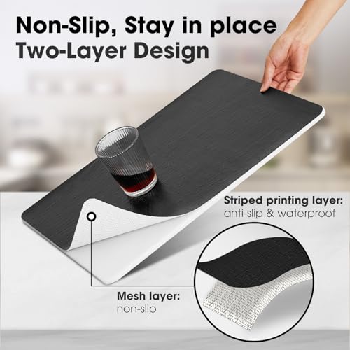 Drawer and Shelf Liner, Non-Slip Kitchen Cabinet Liners Non-Adhesive Thick Strong Grip Waterproof Washable Mats Protect Dresser Shelves Cupboard Bathroom Cabinets, Black, 12 in X 10 FT - color: Black, size: 11.8"W x 118"L