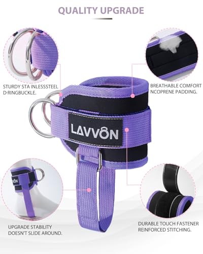 7Pcs-Barbell Pad Set for Hip Thrust - Squat Pad, Bench Press Workout Foam Weight Lifting Bar Cushion,Gym Accessories for Women with Bar Bad,with Gym Ankle Straps,Hip Resistance Bands,Lifting Strap - color: Purple