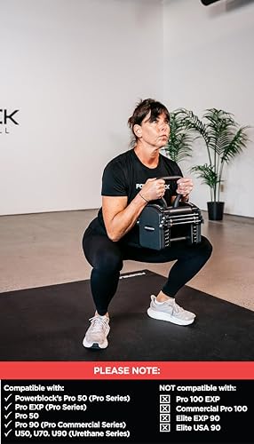 PowerBlock Pro Series Kettlebell Handle – Compatible Pro Series Dumbbells, Strength Training Accessory, for Home Gym & Commercial Use, Workout Equipment, Black