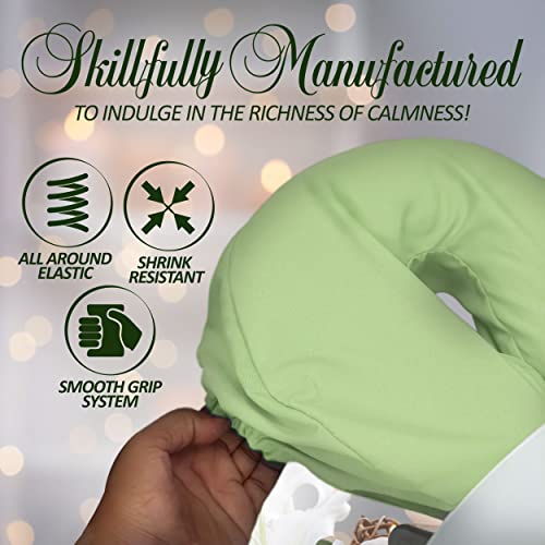 LONDON LINENS Pack of 10, Premium Extra Thick 100% Cotton Flannel Massage Tables Face Cradle Covers Cozies Fitted - Includes 10 pcs (Sage Green) - color: Sage Green, size: 10