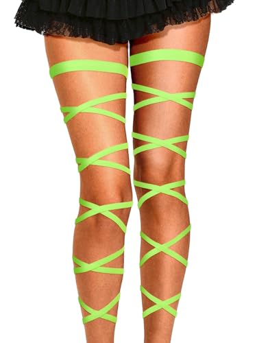 Rave Leg Wraps Elastic Garter Plus Size Leg Straps Music Festivals Outfits for Women - color: Green