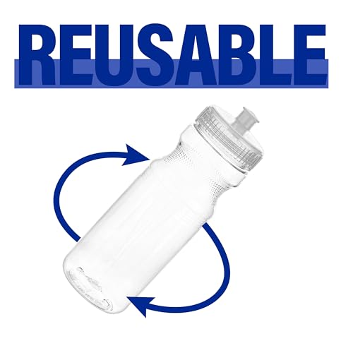 ZETY Bulk Water Bottles 100 Pack - 24 Ounce Reusable bottles Bulk - BPA-Free Easy Open Spin off Cap - Top-Rack - Dishwasher Safe - Sports Bottles (Clear) - style: Clear