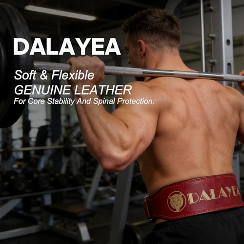 Weight Lifting Belt Gym Fitness, Padded Cowhide Leather Weightlifting Belt, Functional Powerlifting Belt Adjustable Weightlifting Belt - color: Red, size: X-Large
