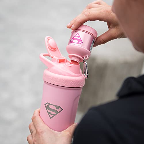 Smartshake Justice League Protein Powder Storage Container 50g Protein Shaker Bottle Funnel 110ml BPA, DC Comics Protein Shakes Bottle Storage (Supergirl) - color: Supergirl