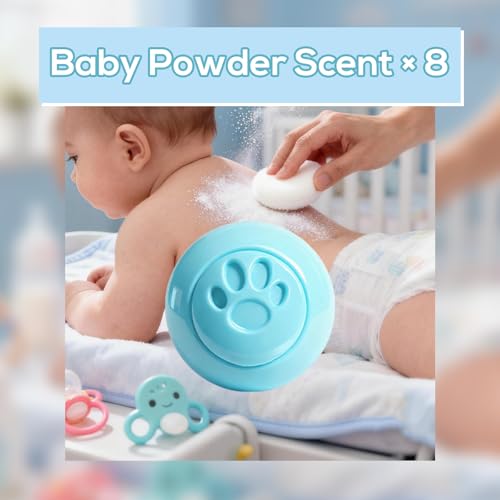 SCENTORINI Shoe Deodorizer Balls, 8 Pack Baby Powder Scent Sneaker Deodorizer Balls, Odor Eliminator for Smell Shoes Boots, Long Lasting Shoe Freshener for Gym Bags, Drawers and Small Spaces