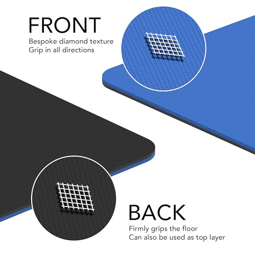Large Exercise Mat – Extra Thick 10mm Workout Mat (72"x32") – Non-Slip TPE Yoga Mat for Women & Men – Pilates, HIIT, Fitness & Home Gym Mat – Includes Free Carry Bag - color: Blue