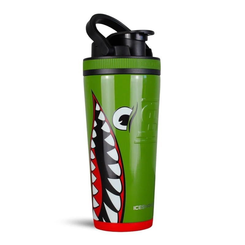 Ice Shaker Insulated Stainless Steel Shaker Bottle | 26oz, Bomber | Cold for 30+ Hours | Insulated Cup with Twist-on Agitator | Odor-Free Bottle for Protein Shakes, Water, Smoothies, Cocktails - color: Bomber