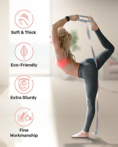 Tumaz Yoga Strap for Stretching with Adjustable D-Ring, 6/8/10 ft | Adjustable D-Ring | Soft Cotton Blend | 15+ Colors | Non-Elastic Yoga Belt for Pilates Stretching & Physical Therapy - color: 12. Gray, size: 10 Feet (with Storage Band)