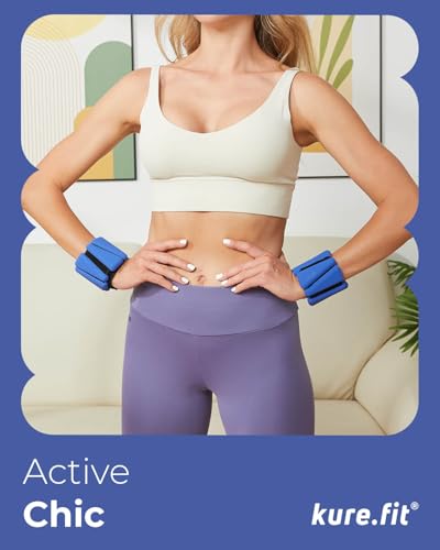 Pilates Weight | Wrist & Ankle Weights for Women | Weighted Bangles | 1LB/ 2LB Each (Set of 2) - color: Blue, size: 1 LB