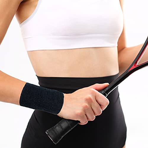 [8 Pack 4" x 5 Yards] Black- Self Adhesive Cohesive Bandage Wrap, Self Adherant Non-Woven Wrap Rolls, Atheletic Tape for Wrist, Ankle, Hand, Leg, Premium-Grade Medical Stretch Wrap - color: Black, size: 8 Count (Pack of 1)