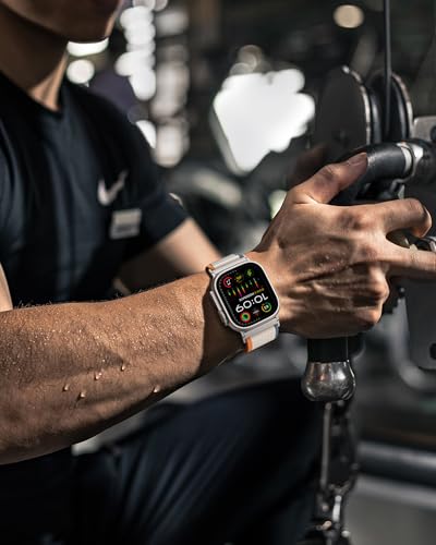 Trail Loop Nylon Sport Band Compatible with Apple Watch Ultra 3 2 Band for Men 49mm 46mm 45mm 44mm 42mm, Rugged Breathable Sport Adjustable Strap for iwatch bands Series 11/10/9/8/7/6/5/4, SE 3 2 1 - color: Orange Rice(Silver)