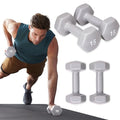 SPRI Dumbbells Hand Weights Set of 2 - Vinyl Coated Exercise & Fitness Dumbbell for Home Gym Equipment Workouts Strength Training Free Weights for Women, Men (1-10 Pound, 12, 15, 18, 20 lb) - color: (L) Dark Grey | 15-Pound