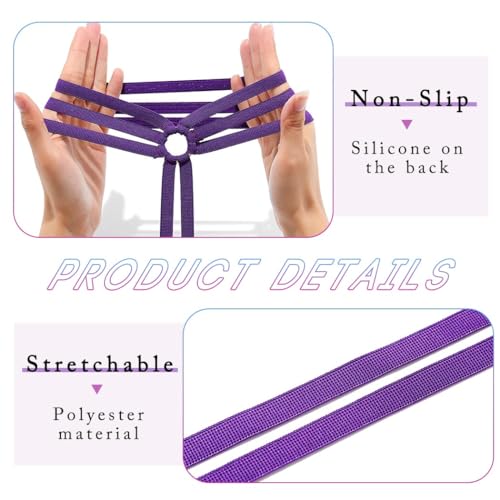 Black Leg Wraps Rave Elastic Garter with O Ring Outfits Festivals Exotic Costume for Women - color: Purple